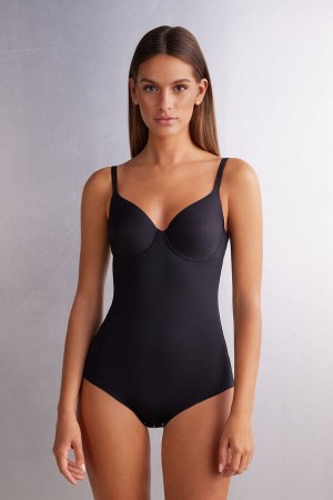 Body Intimissimi Francesca In Ultralight Microfiber Mujer Negras | LOYVB6014