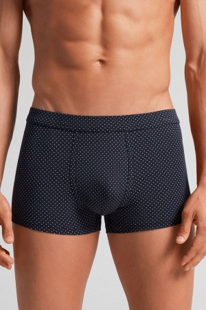 Boxer Intimissimi Micro Dot Natural Fresh Supima® Cotton Hombre Negras | CSRZU4567