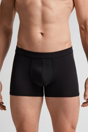 Boxer Intimissimi Natural Fresh Cotton Hombre Negras | PTBNL1809