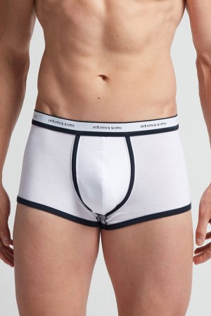 Boxer Intimissimi Natural Fresh Cotton Hombre Blancas Azules | THKZP0169