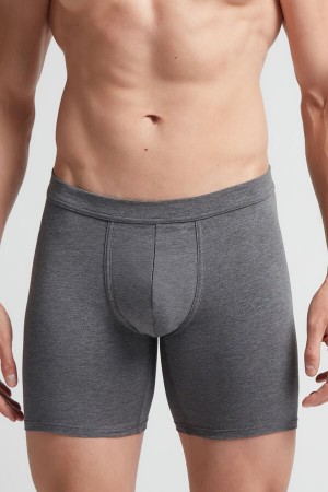 Boxer Intimissimi Superior Cotton Long Hombre Gris Oscuro | FDVKH8142