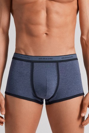 Boxer Intimissimi Superior Cotton With Logo Hombre Azules Azules | GLIYC2834