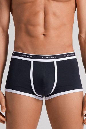 Boxer Intimissimi Superior Cotton With Logo Hombre Azules Blancas | SAPOQ3281