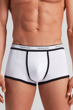 Boxer Intimissimi Superior Cotton With Logo Hombre Blancas Negras | BGHKF0645