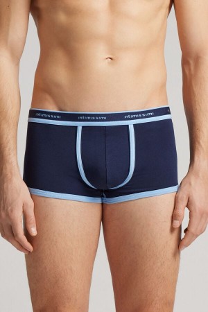 Boxer Intimissimi Superior Cotton With Logo Hombre Azul Marino | MAWLZ5689