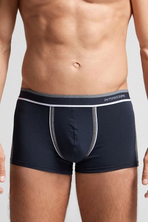 Boxer Intimissimi Two-Tone Superior Cotton Hombre Azules Gris Oscuro | MZYGT3284