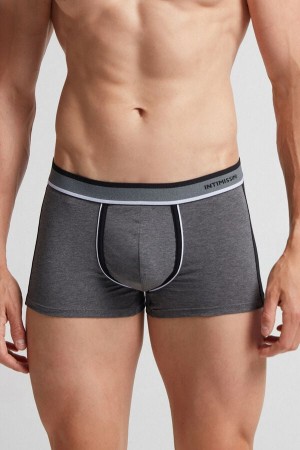 Boxer Intimissimi Two-Tone Superior Cotton Hombre Gris Oscuro Negras | DABLC9342