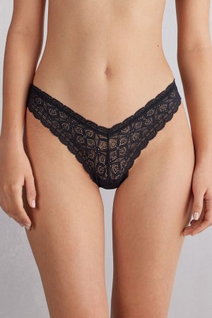 Bragas Intimissimi 80s-Style Lacezilian Mujer Negras | GLXWA4923