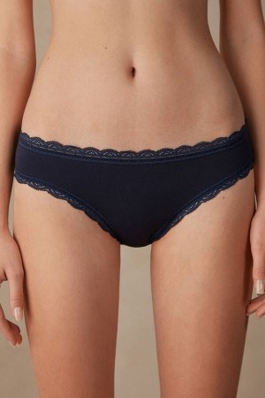 Bragas Intimissimi Cotton And Lace Mujer Azules | LDAZX7501