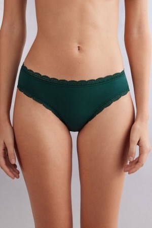 Bragas Intimissimi Cotton And Lace Mujer Verde | WEVNA4921