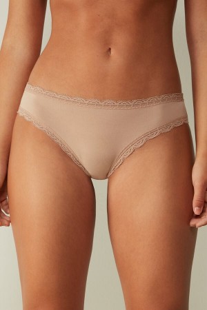 Bragas Intimissimi Cotton And Lace Mujer Naranjas Beige | VXPMS4263