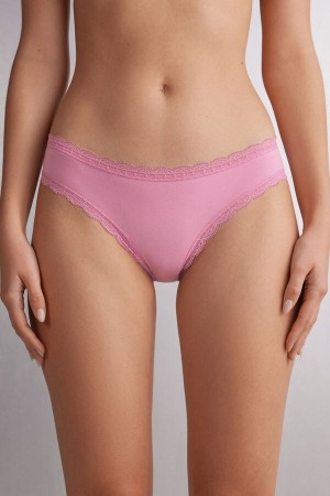 Bragas Intimissimi Cotton And Lace Mujer Rosas | VNEXJ9674