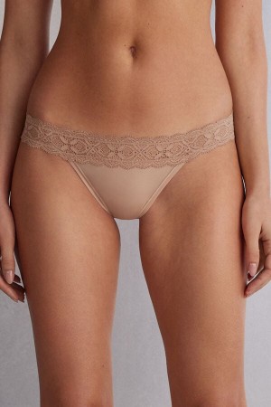 Bragas Intimissimi Lace And Microfiber Modifiedzilian Mujer Naranjas Beige | IMJTQ6901