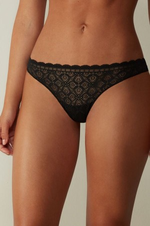 Bragas Intimissimi Lace And Microfiberzilian Mujer Negras | TKMIO6093