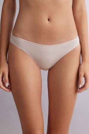 Bragas Intimissimi Low Rise Cotton Mujer Creme Rosas | AVNYW8250