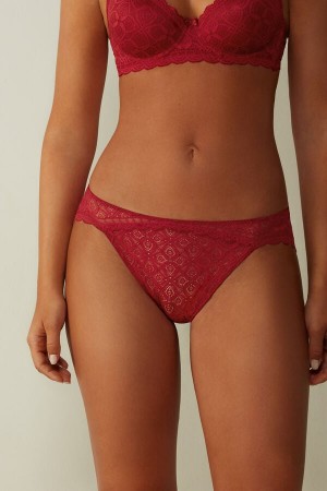 Bragas Intimissimi Low Rise Lace Mujer Rojas | YCQBA2056