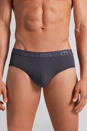 Bragas Intimissimi Microfiber Logo Detail Hombre Gris | EFCQA2643