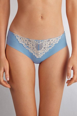 Bragas Intimissimi Pretty Flowers Seamless Cotton Mujer Azules Blancas | VKAXD6938