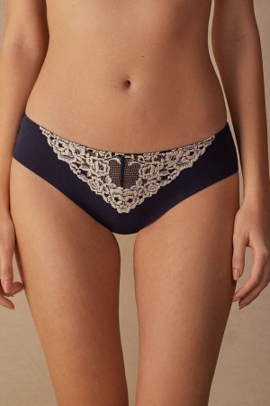 Bragas Intimissimi Pretty Flowers Seamless Cotton Mujer Azules Oscuro Amarillo Claro | JNALI8539