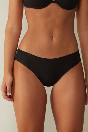 Bragas Intimissimi Seamless Cotton Mujer Negras | XUYLQ1093