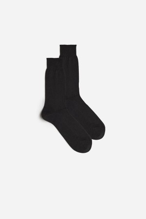 Calcetines Intimissimi Short Chashmere-Silk-Cotton Hombre Gris Oscuro | GWQAX9137