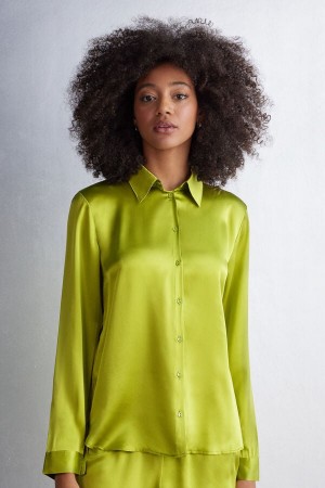 Camisa Intimissimi Silk Mujer Verde | QJLKM2013