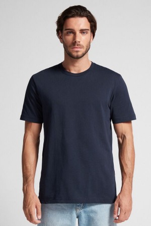 Camiseta Intimissimi Cotton Jersey Hombre Negras | ZHBYX4568