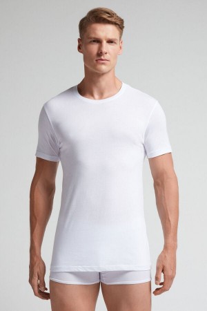 Camiseta Intimissimi Extrafine Superior Cotton Hombre Blancas | KJYLX1498