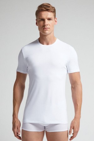 Camiseta Intimissimi Microfiber Hombre Blancas | WPQSM1039