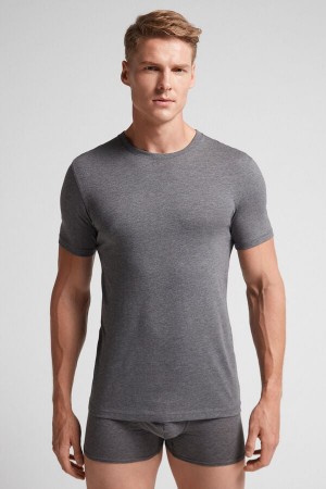 Camiseta Intimissimi Superior Cotton Hombre Gris Oscuro | VSYHL9073