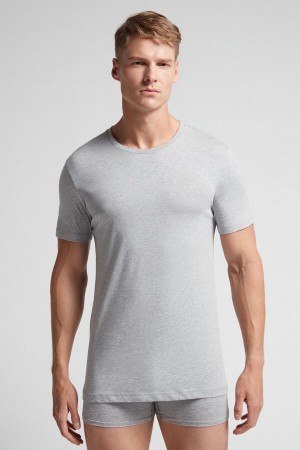 Camiseta Intimissimi Superior Cotton Hombre Gris Claro | RYUSG1365