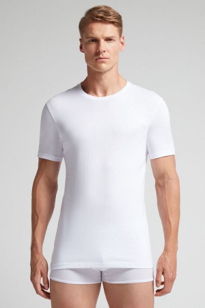 Camiseta Intimissimi Superior Cotton Hombre Blancas | MHGPJ2390