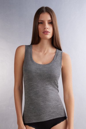 Camiseta sin Manga Intimissimi Wool Cotton Mujer Gris | VRLMX1734