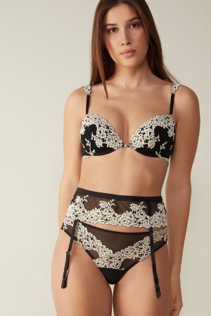 Cinturón Intimissimi Pretty Flowers Mujer Negras Blancas | YKFSC7621