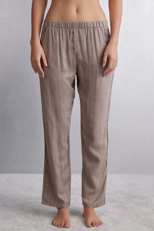 Pantalon Intimissimi Comfort First Full Length Woven Modal Mujer Beige | QZPVU0263