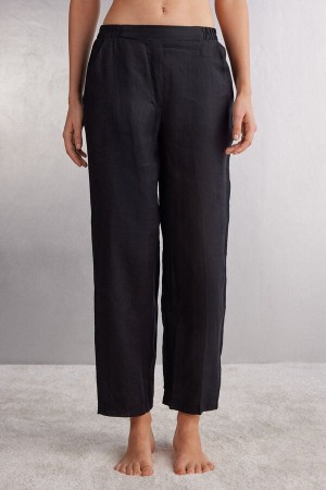 Pantalon Intimissimi Linen Cloth Mujer Negras | TLORK6135