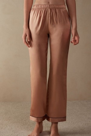 Pantalon Intimissimi Silk Satin Mujer Rosas | GMEBQ8213