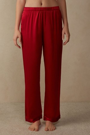 Pantalon Intimissimi Silk Satin Mujer Rojas | EKUZM3067