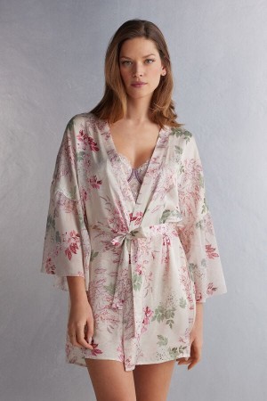 Pijama Intimissimi Secret Garden Satin Kimono Mujer Multicolor | RAHXC6024