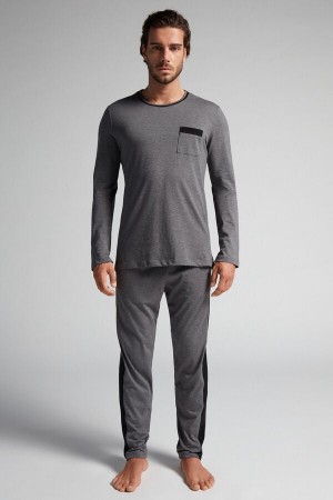 Pijama Intimissimi Superior Cotton Full Length Hombre Gris Oscuro | LOQRX7519