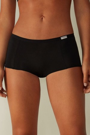 Short Intimissimi Cotton Boyshorts Mujer Negras | HUYKV2914