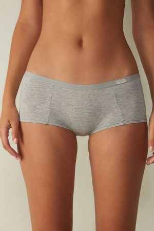 Short Intimissimi Cotton Boyshorts Mujer Gris Claro | LHVQI8940