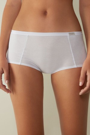 Short Intimissimi Cotton Boyshorts Mujer Blancas | QVEUW5487