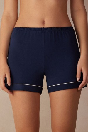 Short Intimissimi Modal With Contrast Trim Mujer Azules | CTJFV2930