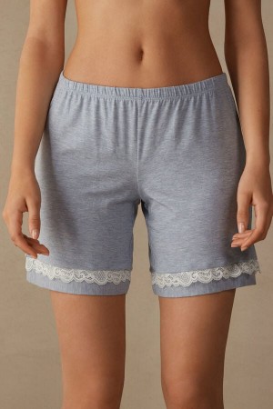 Short Intimissimi Modal With Lace Details Mujer Azules Claro | SYQVT4275