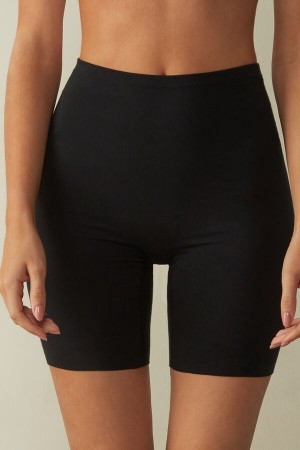 Short Intimissimi Raw Edge Seamless Cotton Mujer Negras | VIZWQ3689