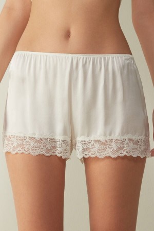 Short Intimissimi Silk Mujer Blancas | MJIKT7602