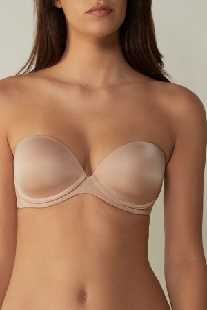 Sujetador Intimissimi Anna Bandeau Ultralight Microfiber Mujer Naranjas Beige | SLMJW2903