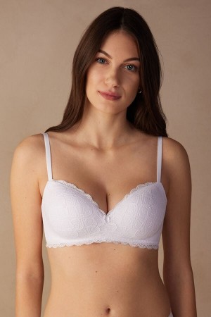 Sujetador Intimissimi Claudia Balconette Lace Mujer Blancas | WDIMR8294