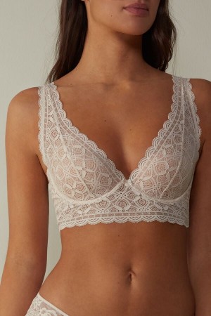 Sujetador Intimissimi Eleonora Balconette Lace Mujer Creme Rosas | ZMWKB6215